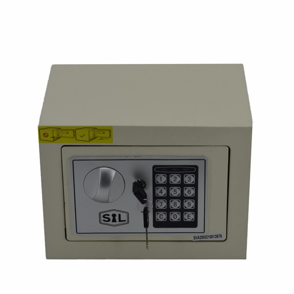 Anka Elektronik Şifreli Ve Kilitli Çelik Kutu Kasa 23X17 Krem