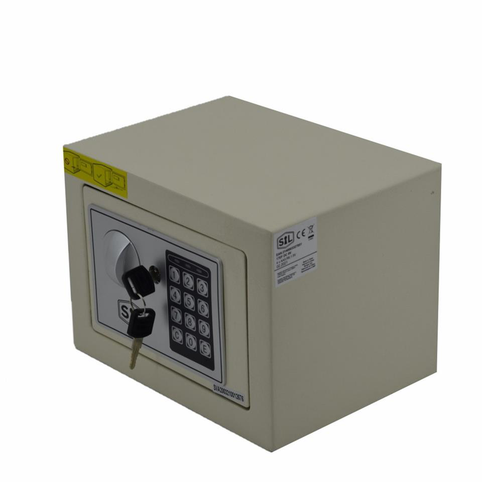 Anka Elektronik Şifreli Ve Kilitli Çelik Kutu Kasa 23X17 Krem