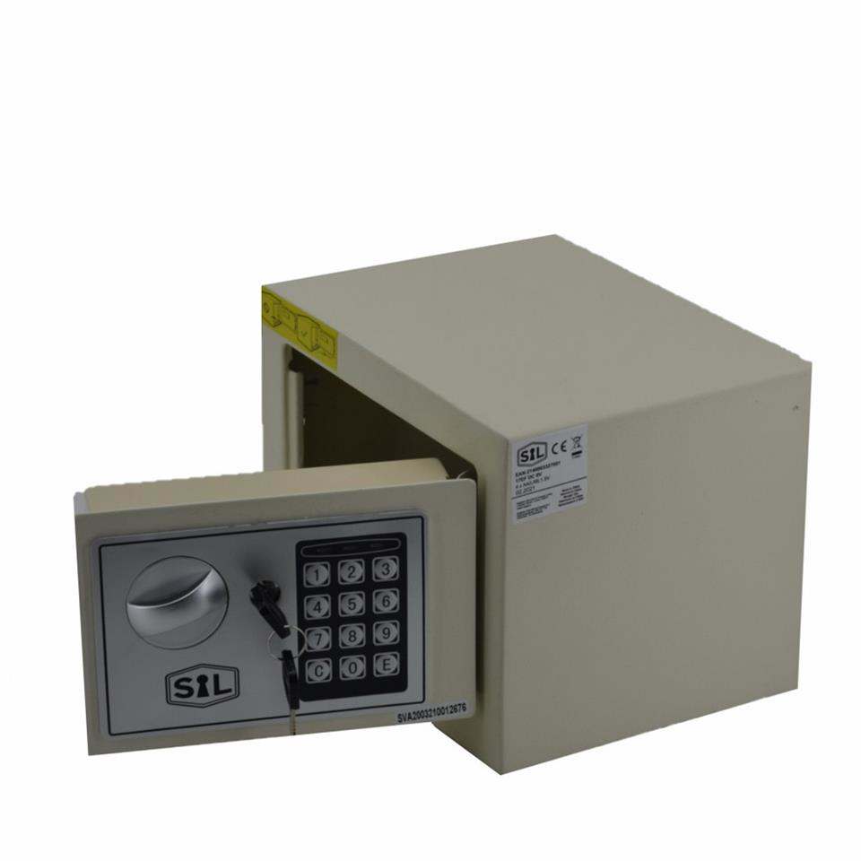 Anka Elektronik Şifreli Ve Kilitli Çelik Kutu Kasa 23X17 Krem