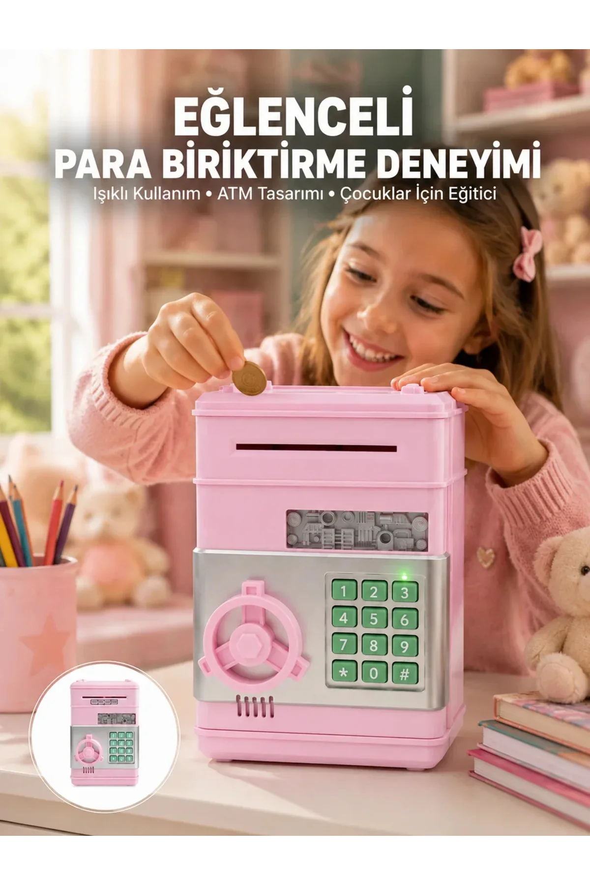 Elektronik Şifreli Otomatik Para Yutan Çocuk Kumbarası Elektronik Şifreli Otomatik Para Yutan Çocuk Kumbarası