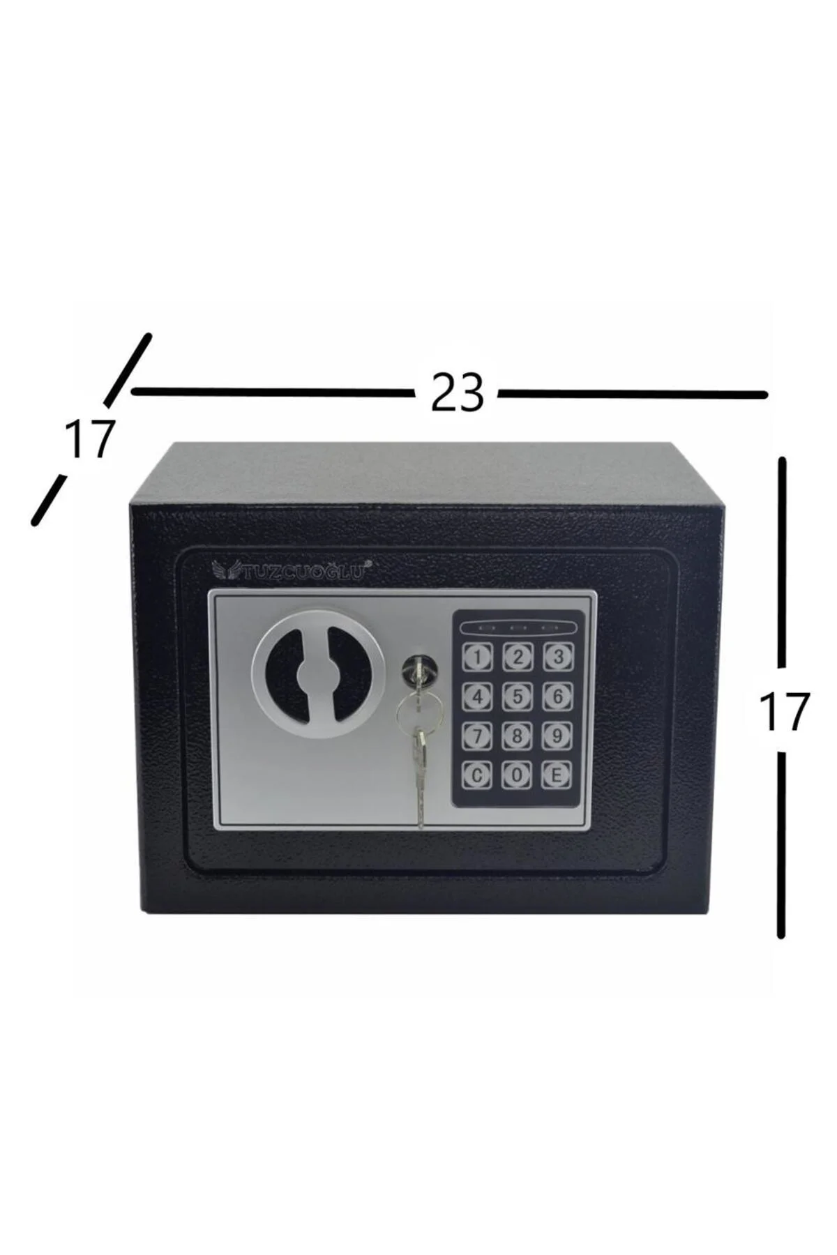 Elektronik Şifreli ve Kilitli Çelik Kutu Kasa 23x17