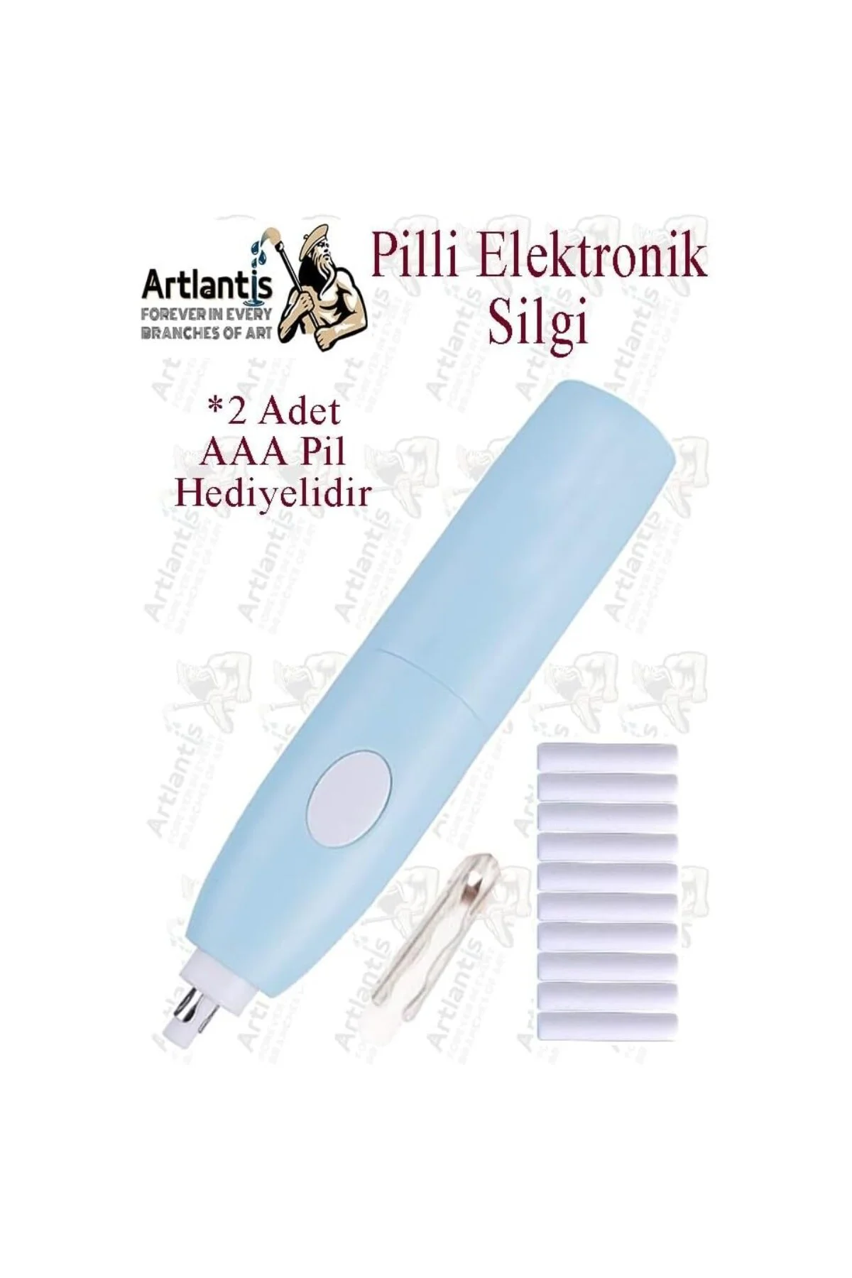 Elektronik Silgi Pilli 1 Paket Otomatik Elektrikli Taşınabilir Ka