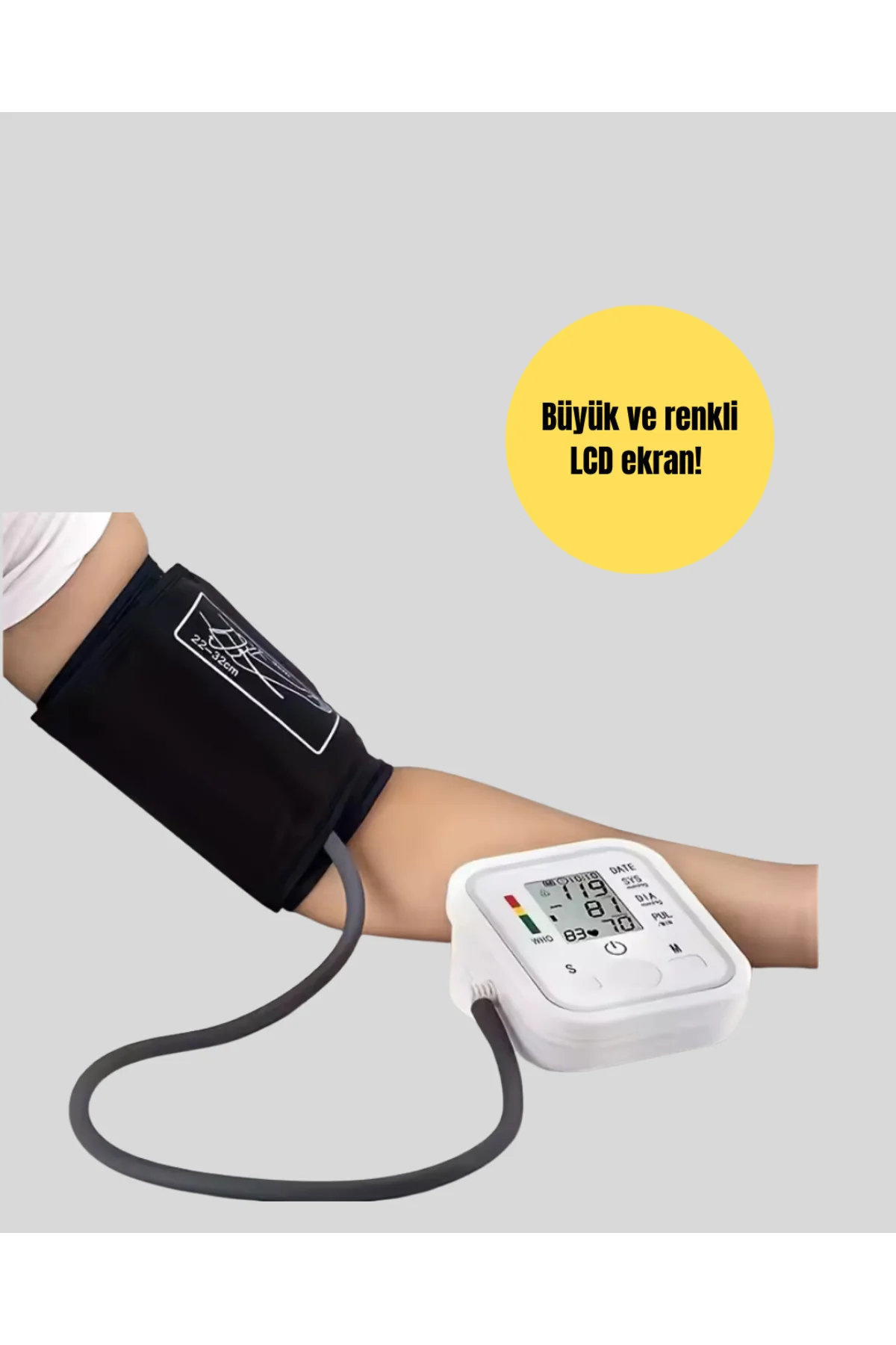 Elektronik Tansiyon Ölçer LCD Dijital Ekranlı - Lisinya