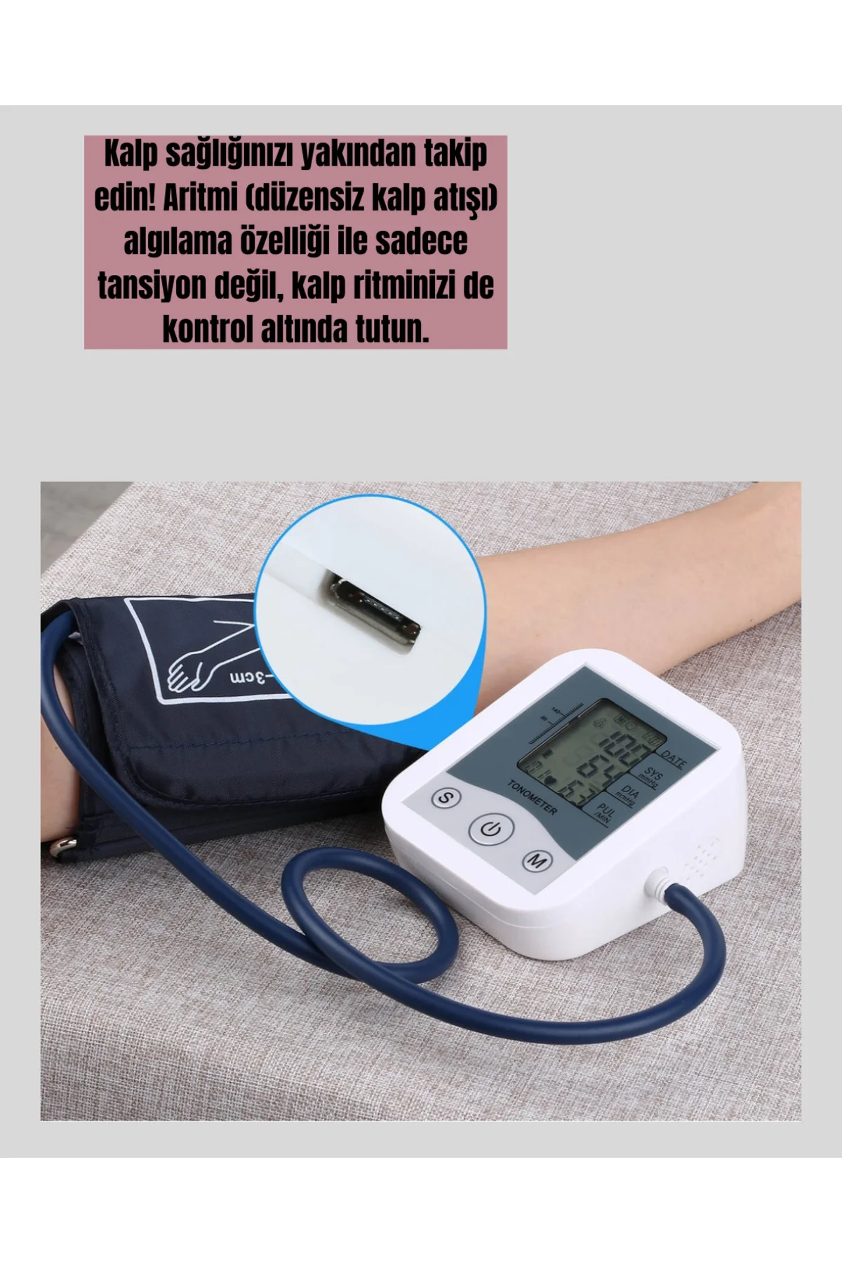 Elektronik Tansiyon Ölçer LCD Dijital Ekranlı - Lisinya