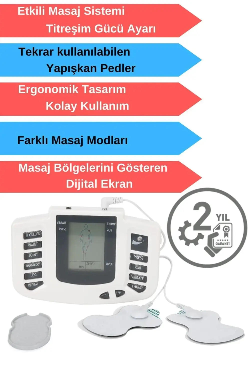 Elektronik Terlikli Fizik Tedavi Tens Terapi Cihazı Masaj Aleti 1