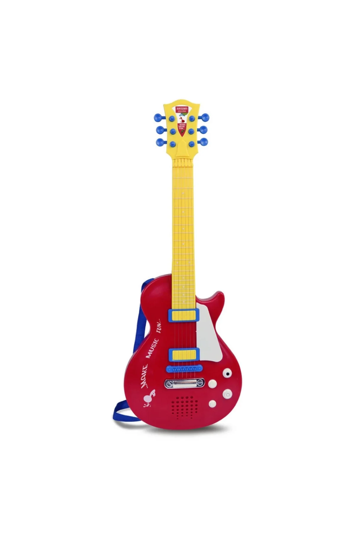 Elektronik Tuşlu ve Telli Askılı Kırmızı Gitar