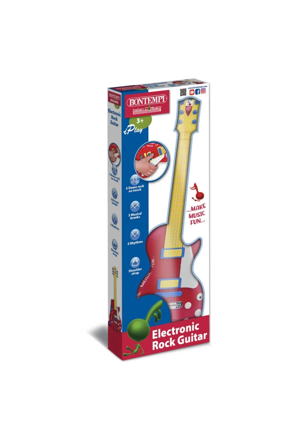 Elektronik Tuşlu ve Telli Askılı Kırmızı Gitar