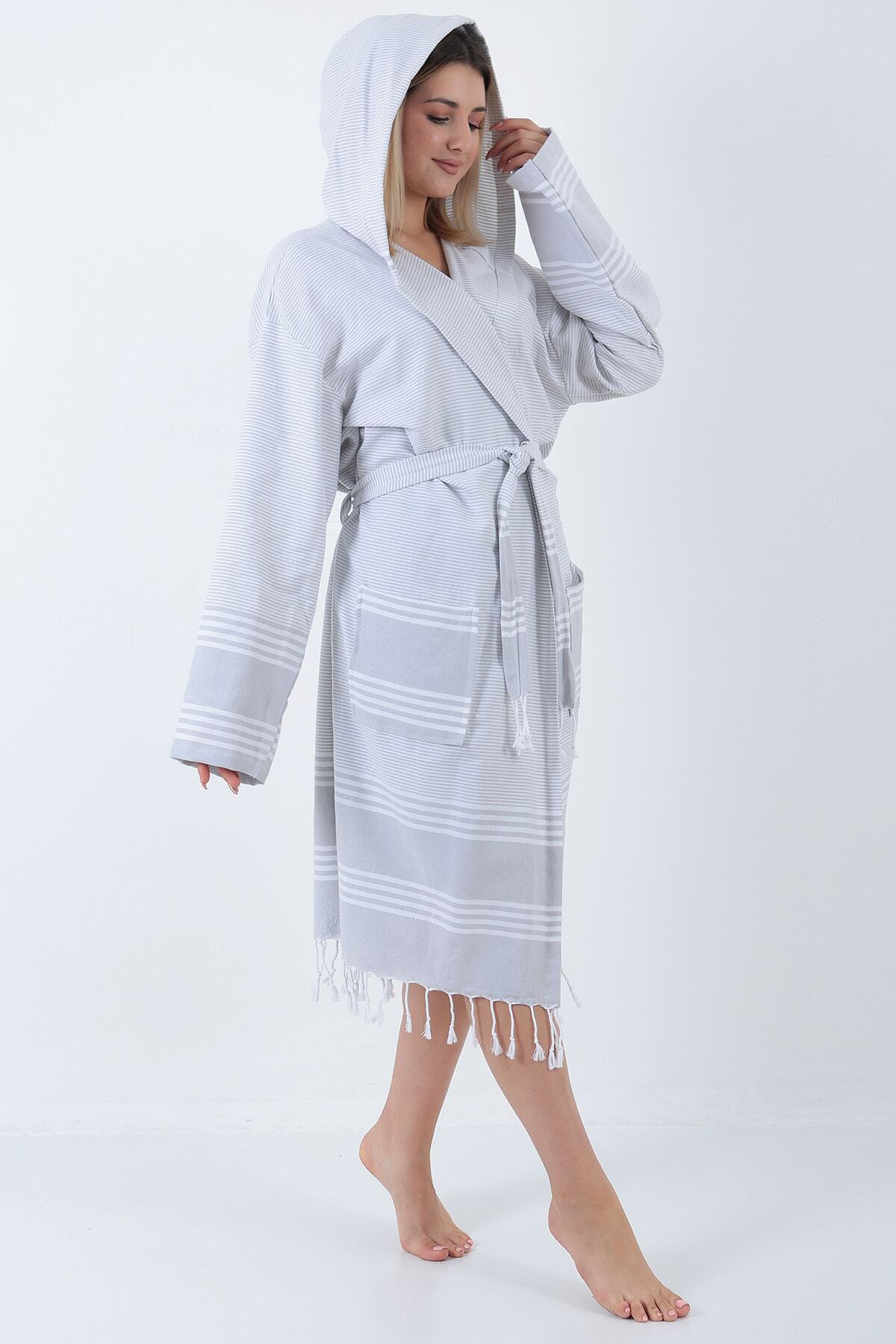 Elenora Peştemal Bornoz Gri