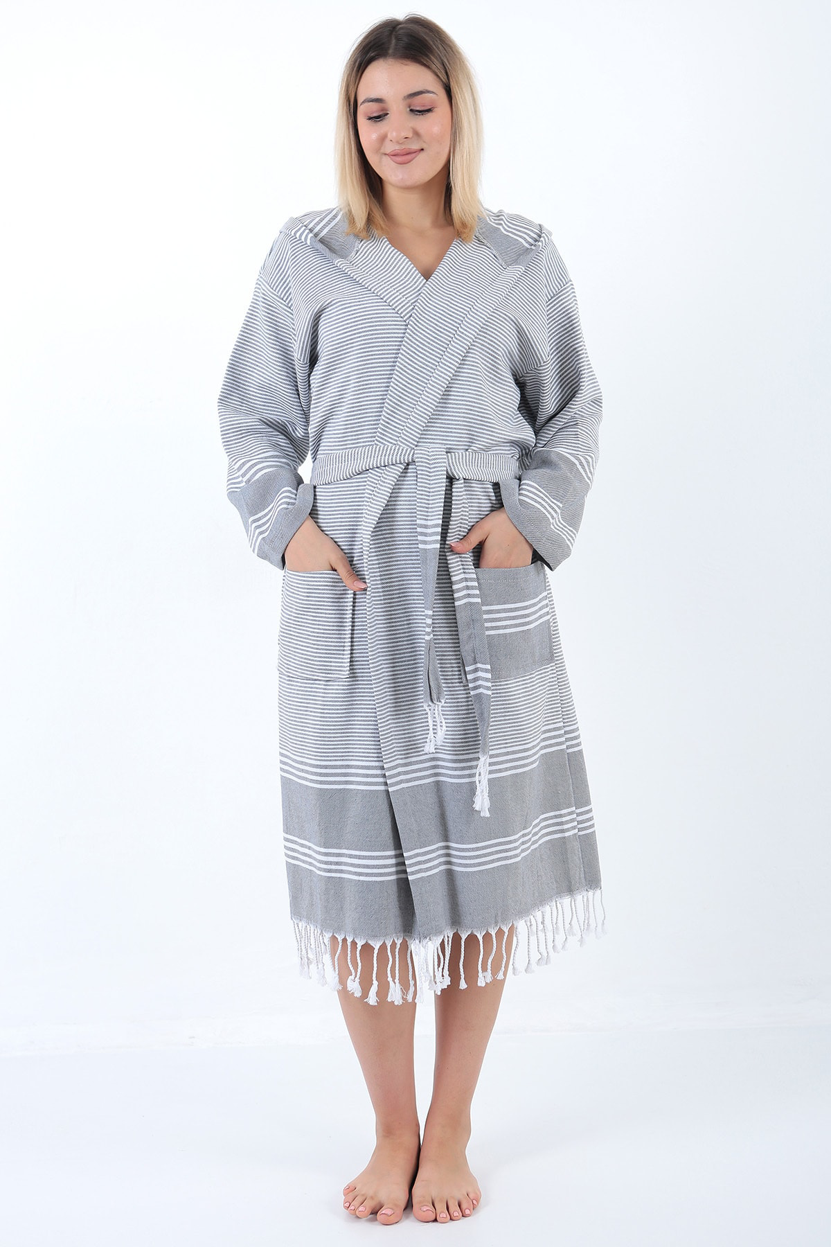 Elenora Peştemal Bornoz Koyu Gri