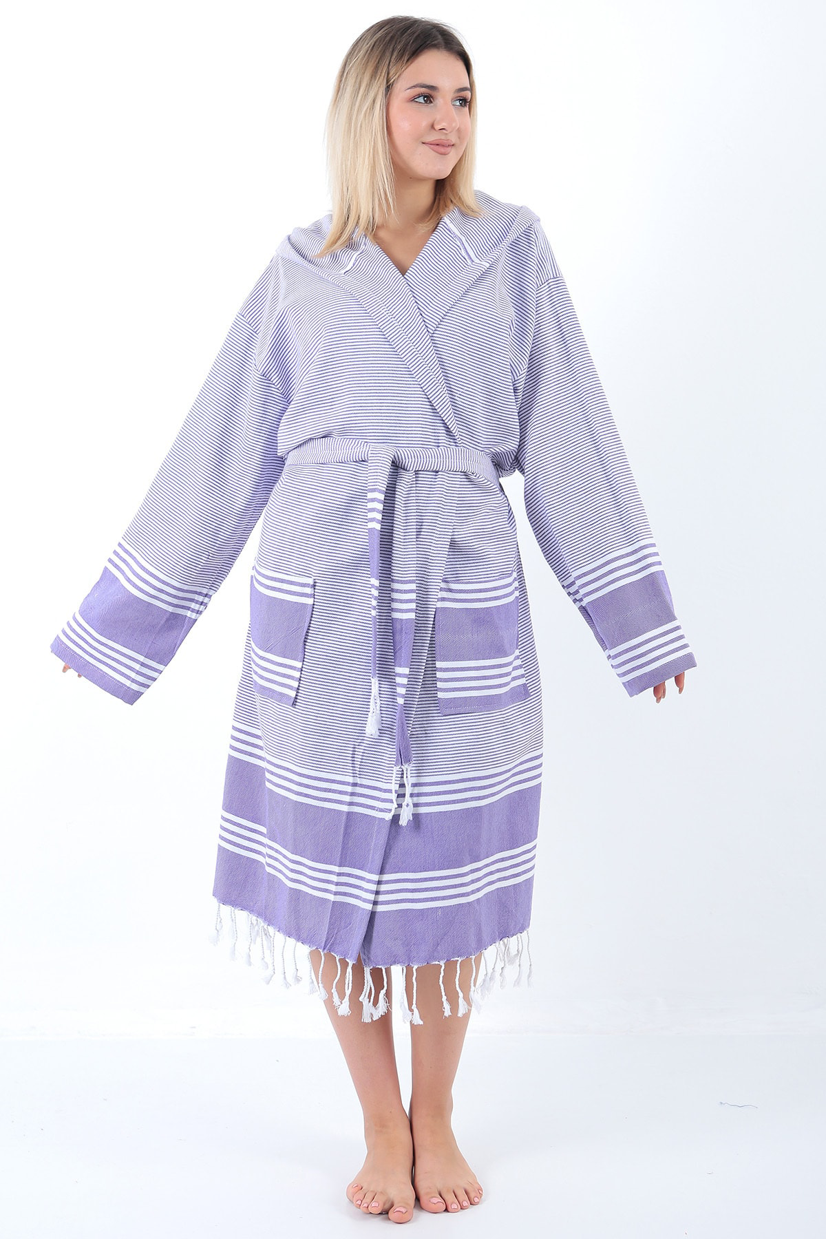 Elenora Peştemal Bornoz Lila
