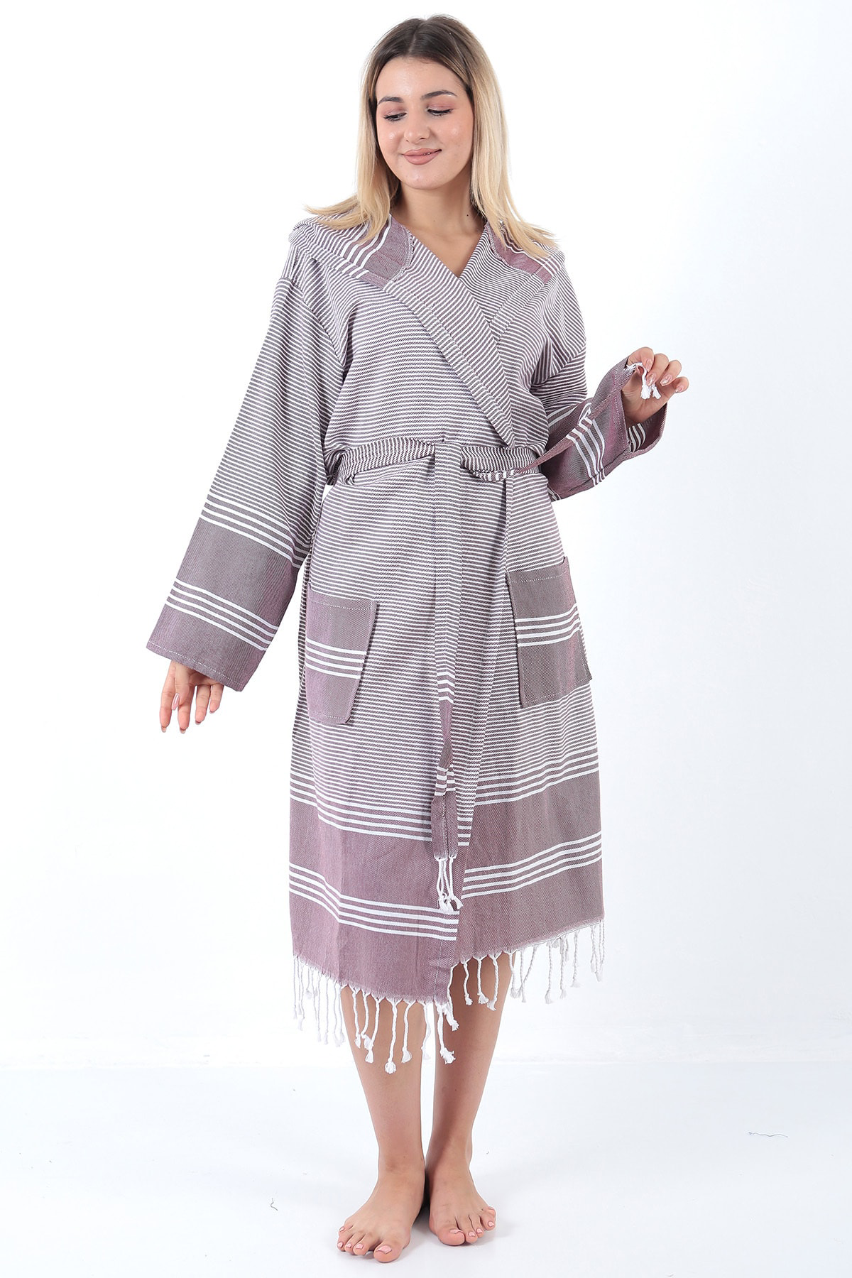 Elenora Peştemal Bornoz Bordo