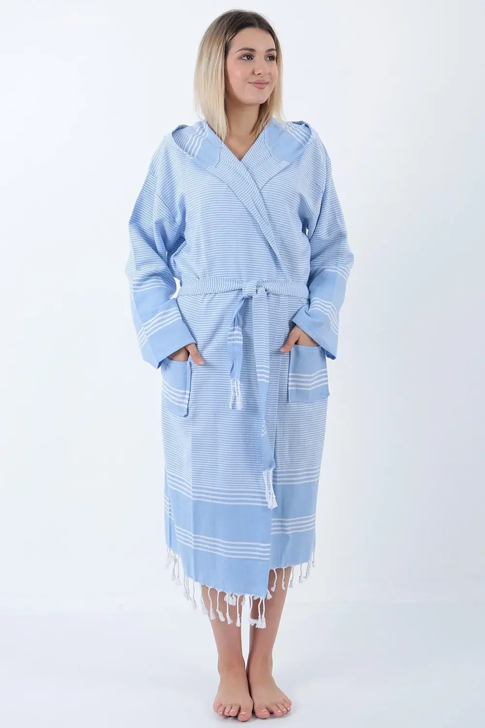 Elenora Peştemal Bornoz Açık Mavi