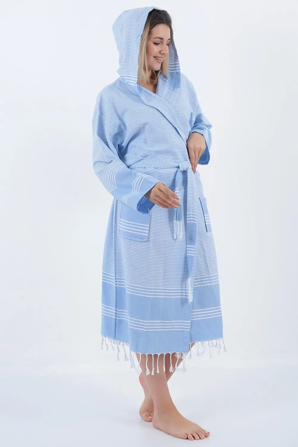 Elenora Peştemal Bornoz Açık Mavi