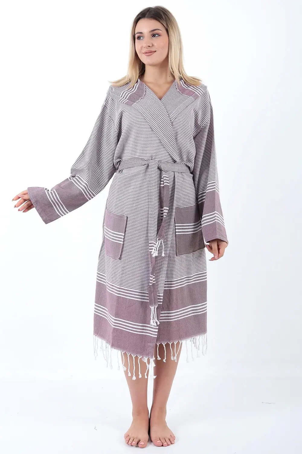 Elenora Peştemal Bornoz Bordo