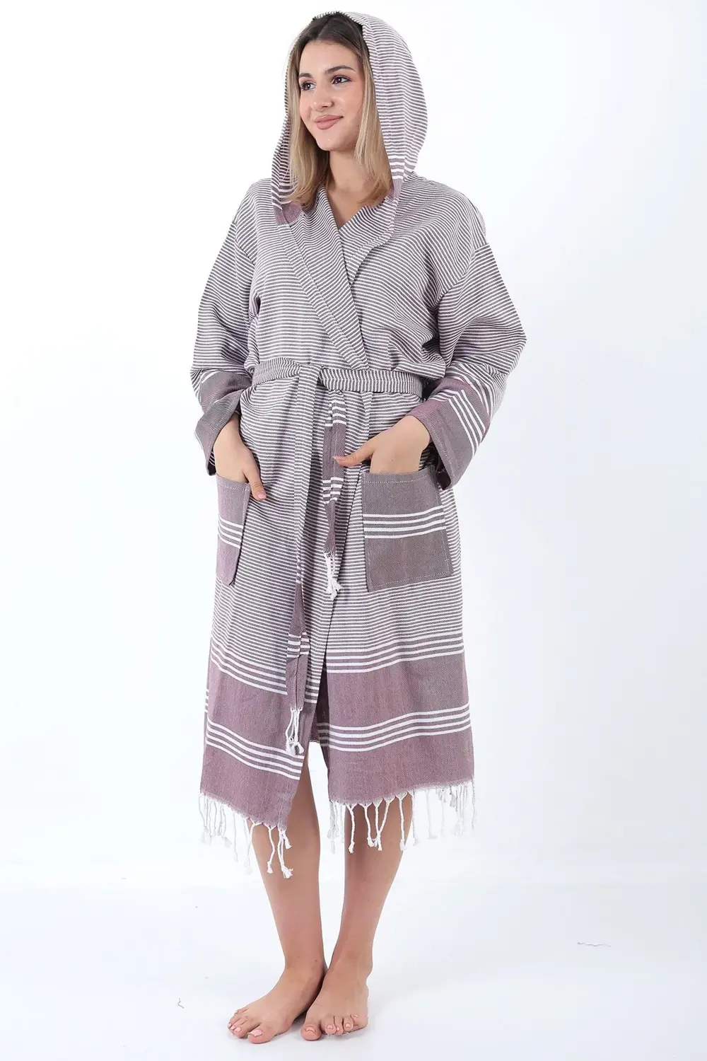 Elenora Peştemal Bornoz Bordo