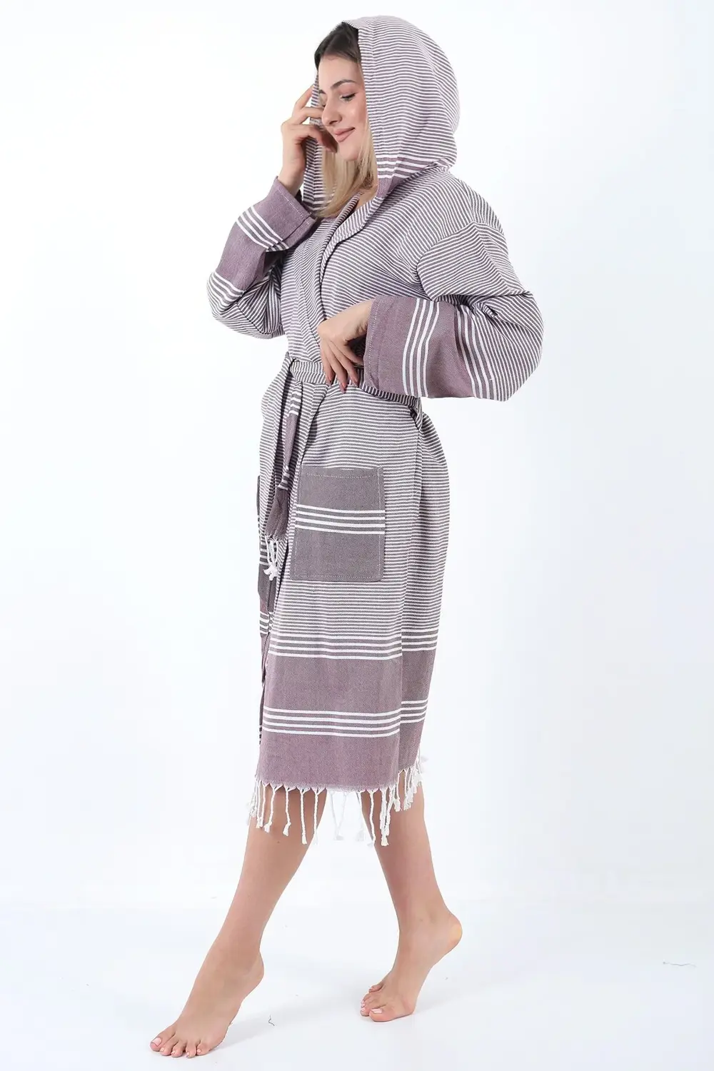 Elenora Peştemal Bornoz Bordo