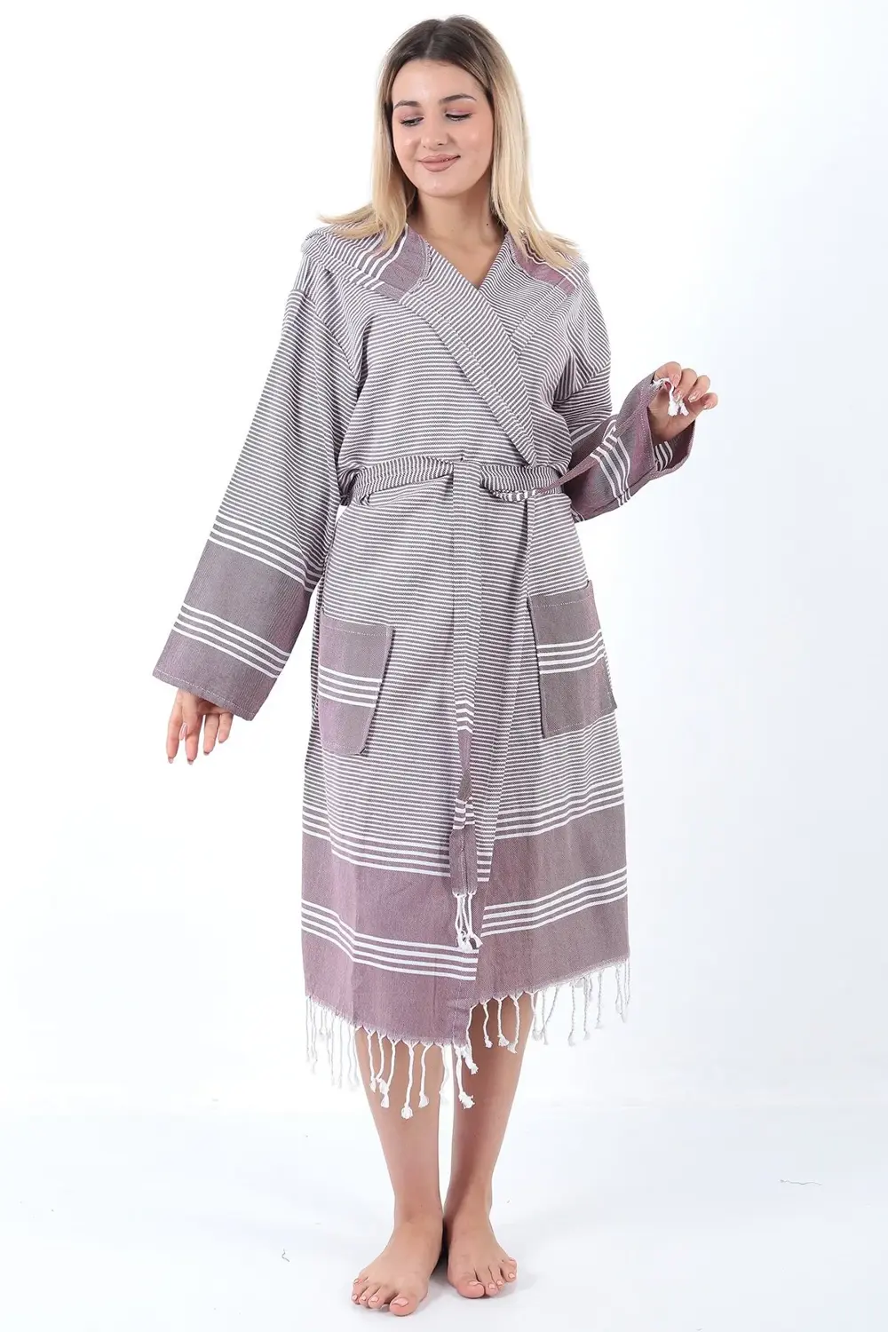 Elenora Peştemal Bornoz Bordo