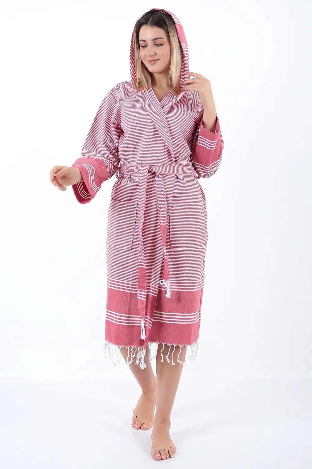 Elenora Peştemal Bornoz Kırmızı