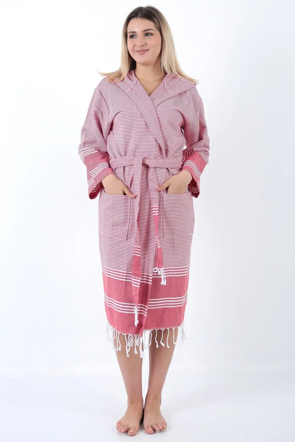 Elenora Peştemal Bornoz Kırmızı