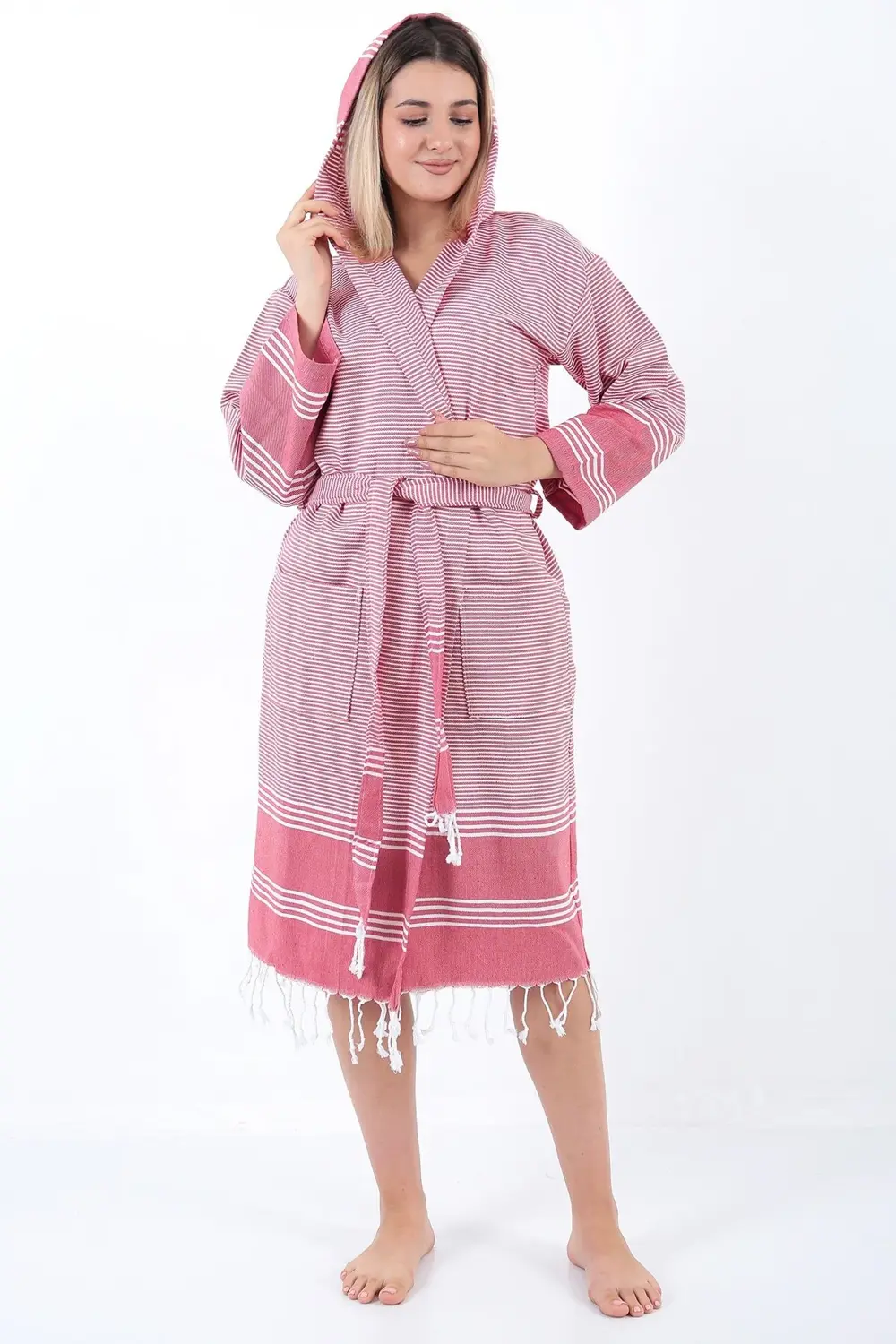 Elenora Peştemal Bornoz Kırmızı