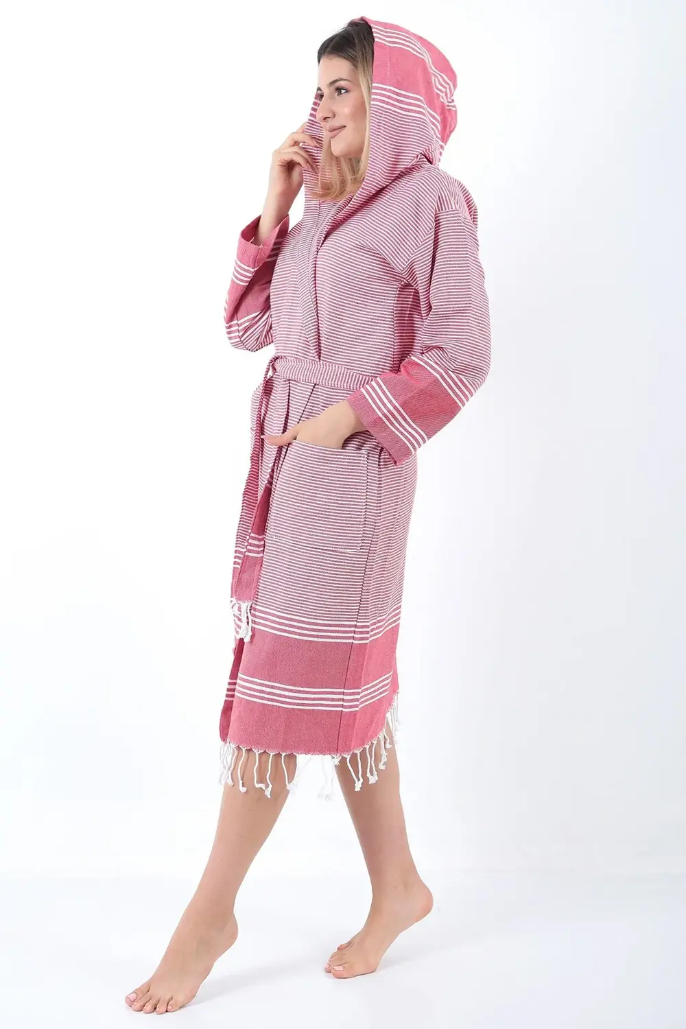 Elenora Peştemal Bornoz Kırmızı