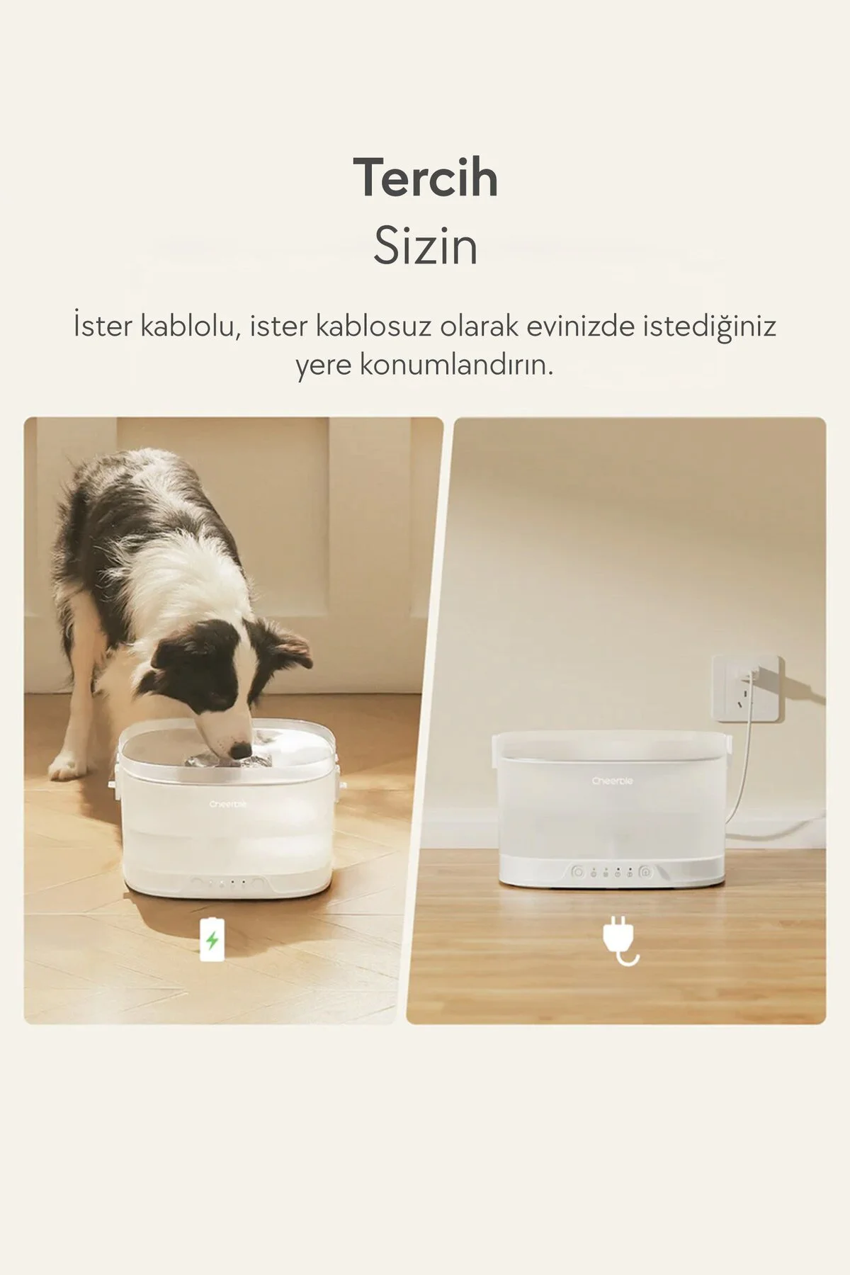 Elfin D1 Pro Köpek Su Pınarı 4 Lt (CDY04)| Pompasız, Şarjlı ve Hijyenik Kullanım