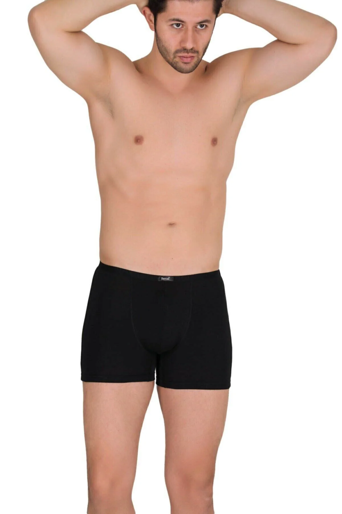 Eliftextile Siyah Renk Ince Kemerli Modal Boxer