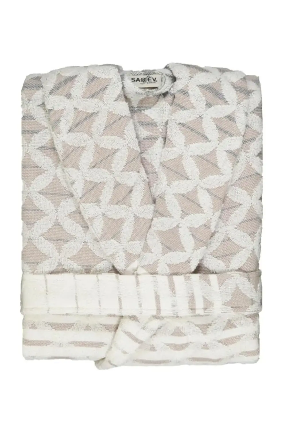 Sarev Elise Bej Şal Yaka "Medium" Beden Pamuklu Bornoz