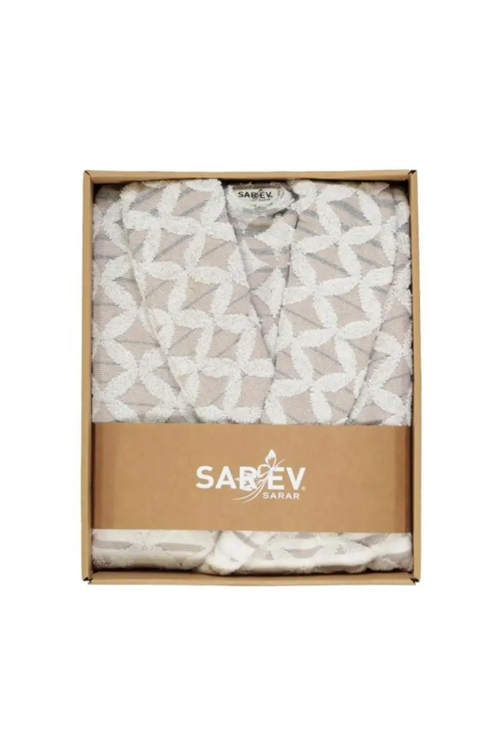 Sarev Elise Bej Şal Yaka "Medium" Beden Pamuklu Bornoz