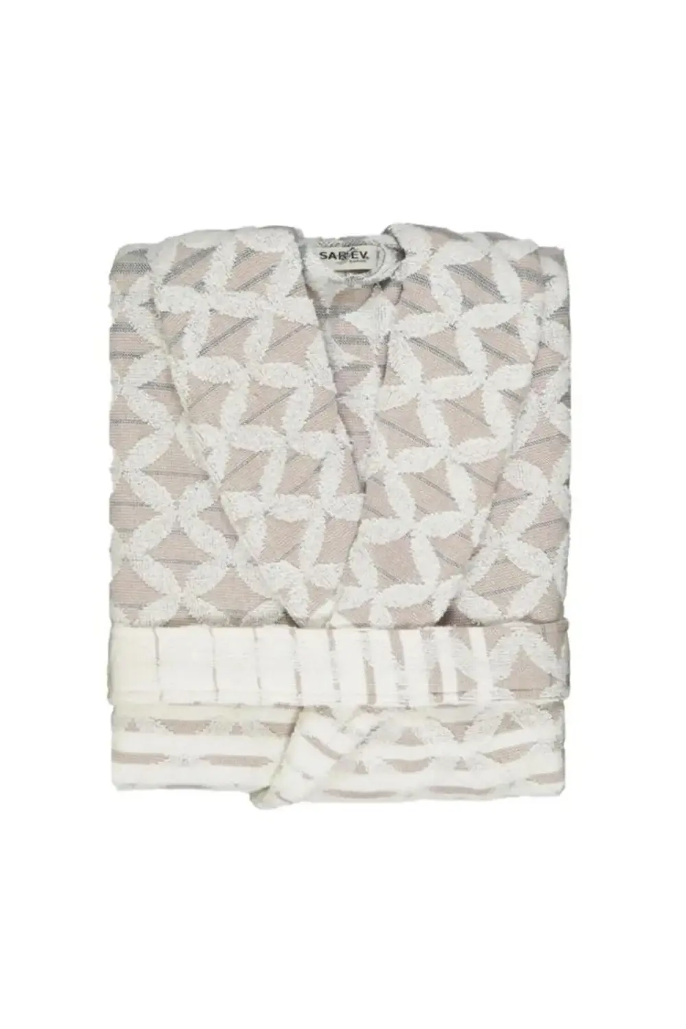 Sarev Elise Bej Şal Yaka "Medium" Beden Pamuklu Bornoz