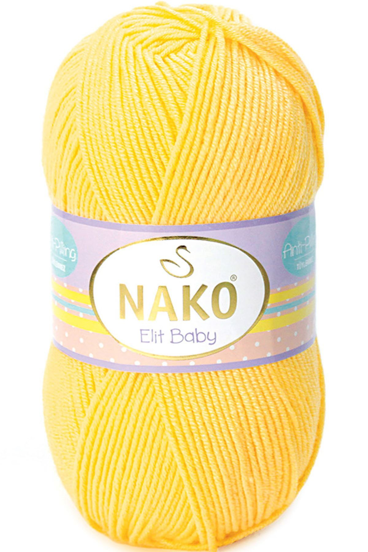Nako Elit Baby El Örgü İpi Tüylenmeyen Bebek Yünü Sari 2857