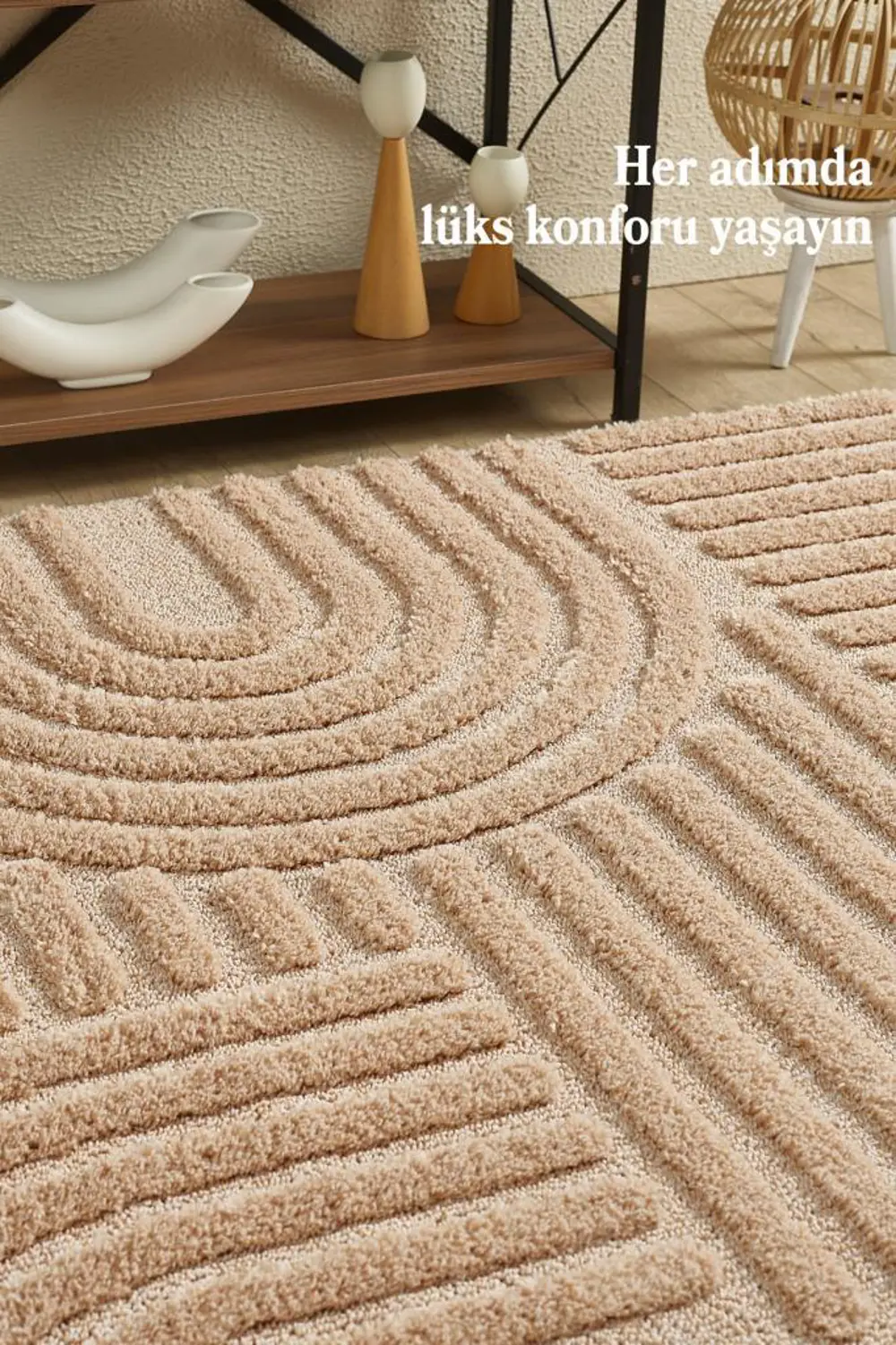 Elit Bukleli Yumuşak Peluş Post Shaggy Çocuk Odası Oturma Odası S