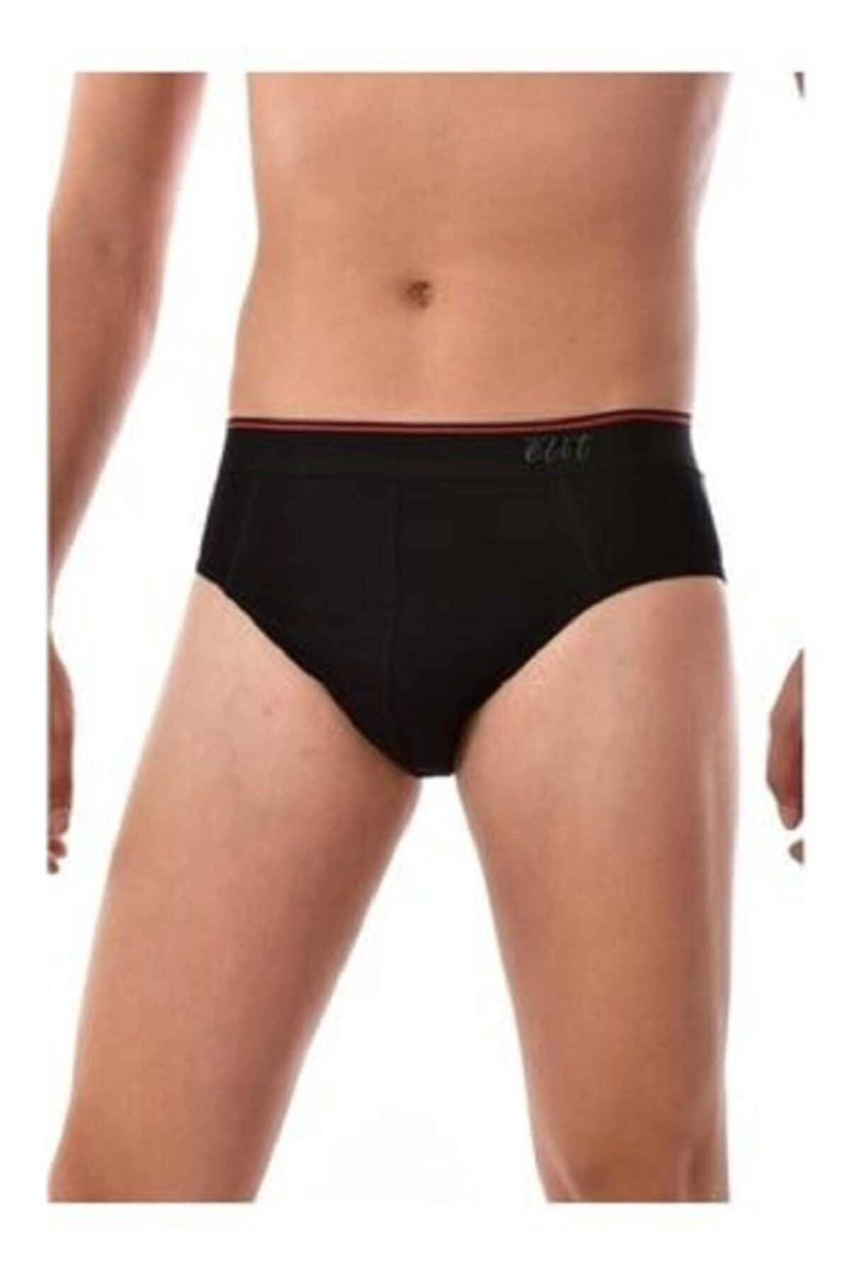 Elit Erkek Siyah Likralı Pamuk Kemerli Spor Slip