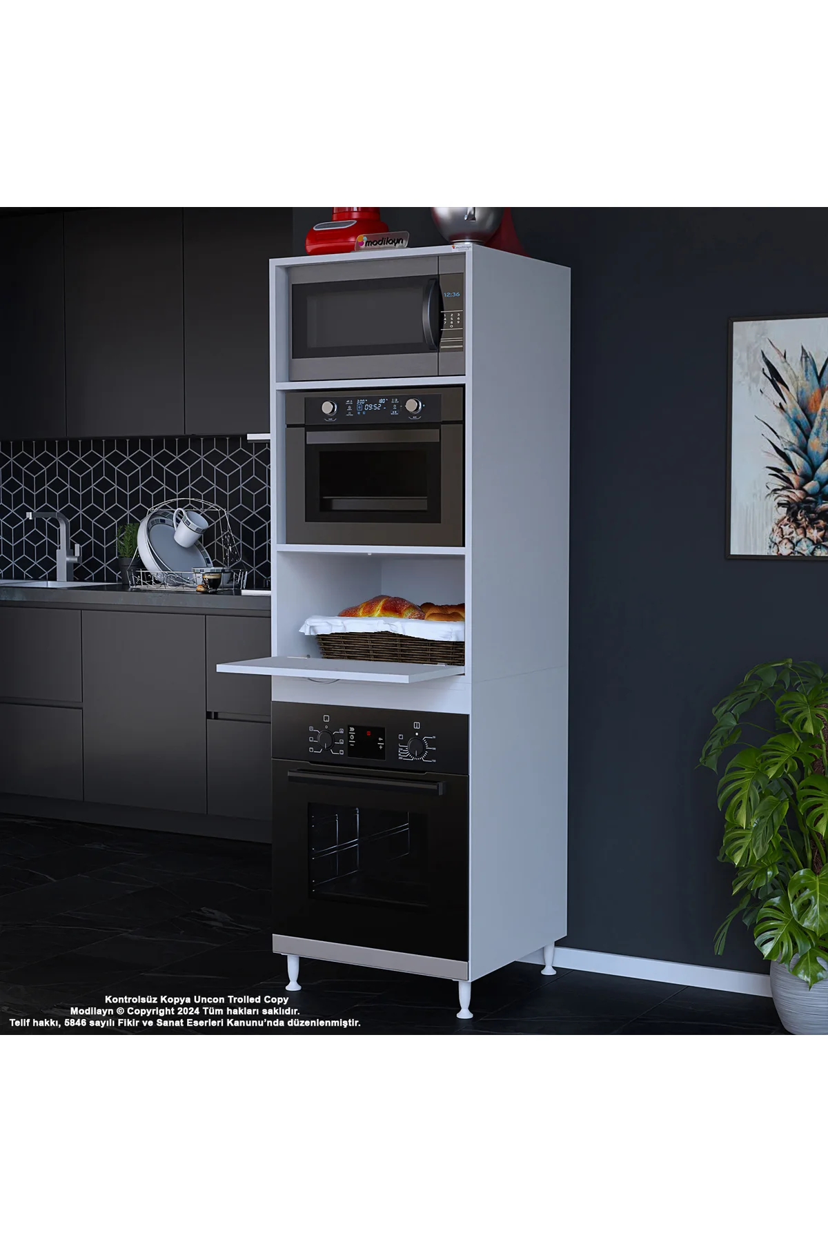 Elit Silva 59,6 Cm X 192,2 Cm X 56 Cm Tek Kapaklı Ankastre Fırın 