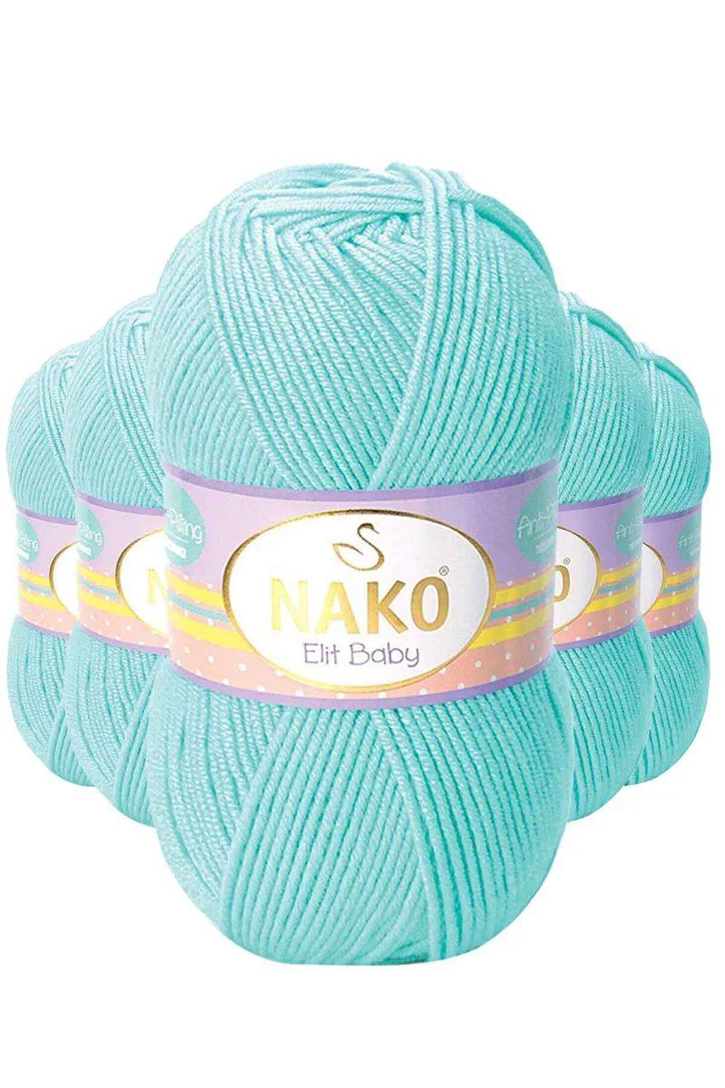 Elite Baby El Örgü İpi – Tüylenmeyen Bebek Yünü Açık Turkuaz (5'li Paket) Elite Baby El Örgü İpi – Tüylenmeyen Bebek Yünü Açık Turkuaz (5'li Paket)