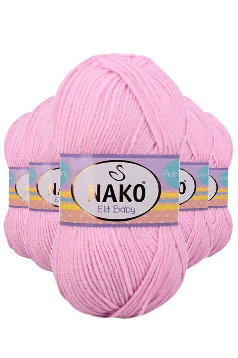 Elite Baby El Örgü İpi Tüylenmeyen Bebek Yünü Açık Pembe 5'li Paket - Anti Pilling Akrilik Elite Baby El Örgü İpi Tüylenmeyen Bebek Yünü Açık Pembe 5'li Paket - Anti Pilling Akrilik