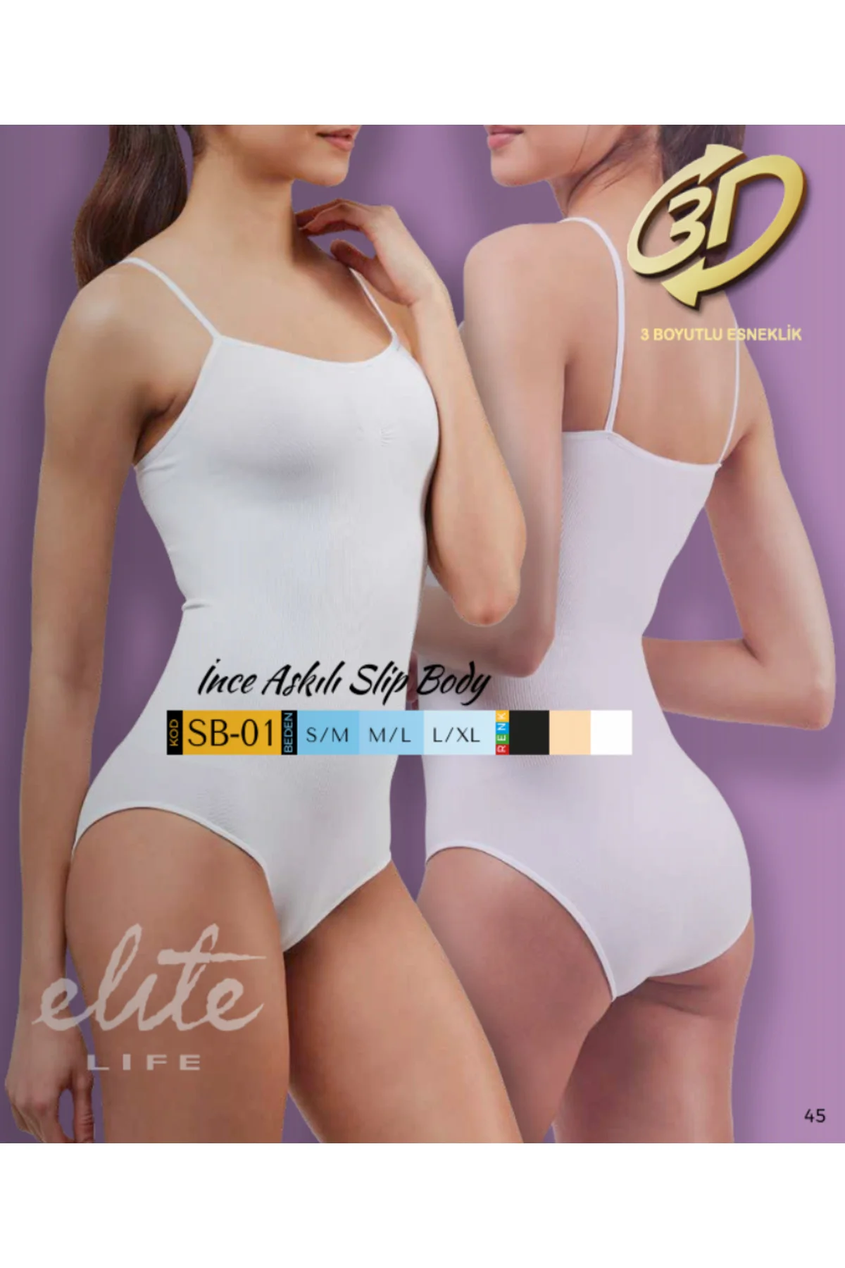 ELİTE LİFE İNCE ASKILI SLİP BODY