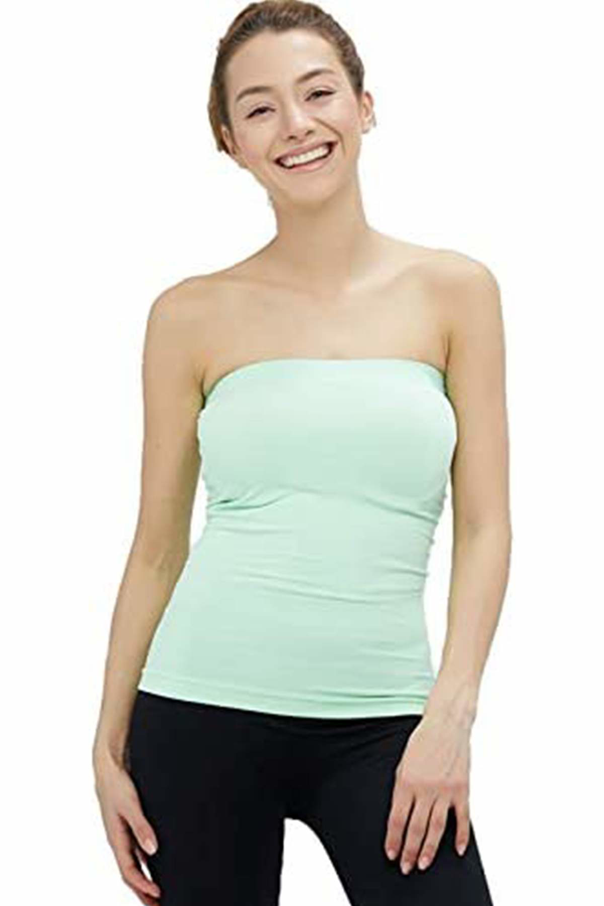 Just Cheap Store Elite Life Kadin Dikişsiz Askisiz Kadin Beyaz Atlet 852