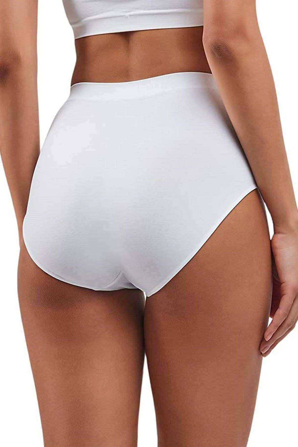 Elite Lite Kadın Yüksek Bel Dikişsiz İz Yapmaz Slip Külot Beyaz 8