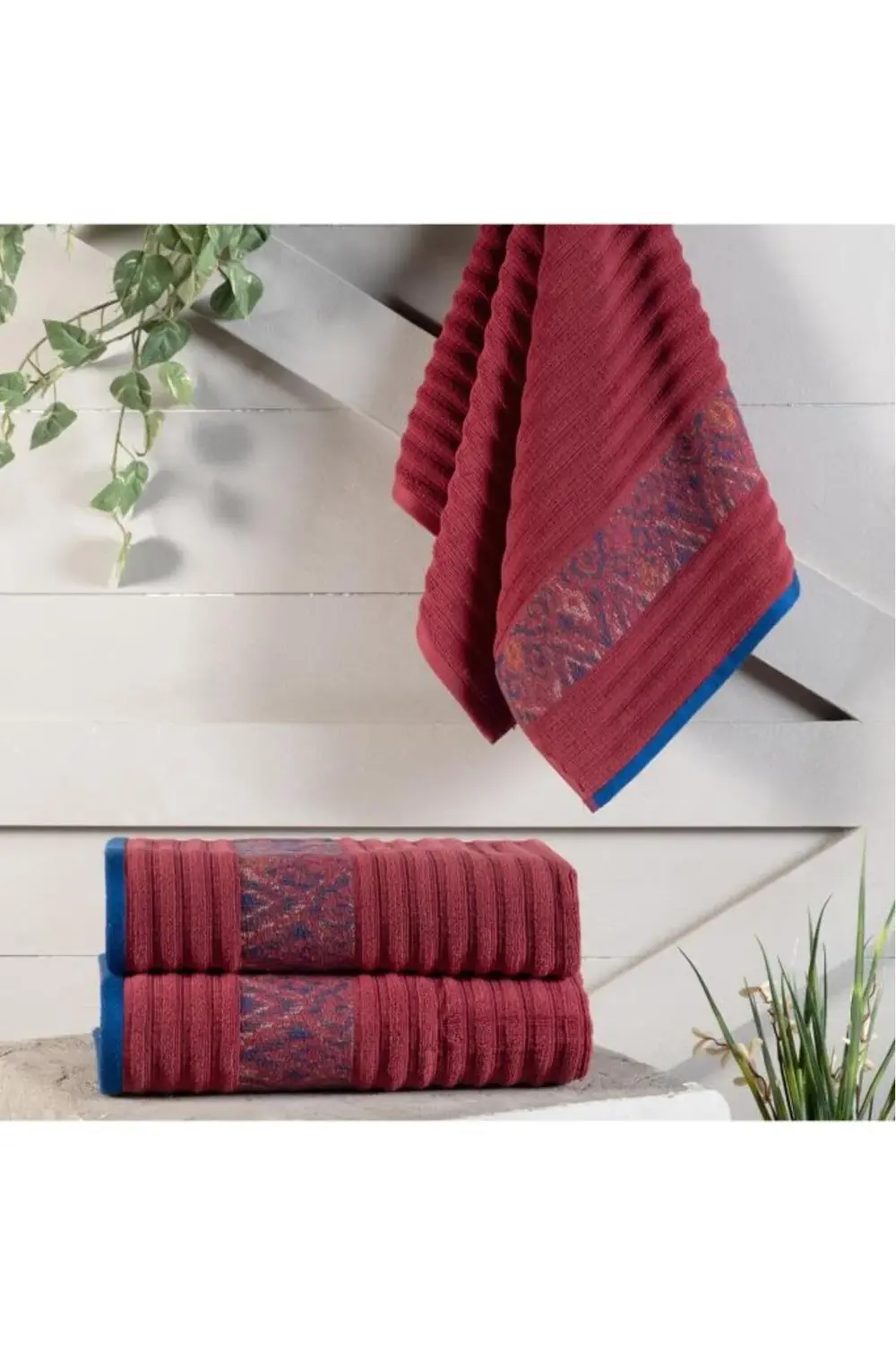 Sarev Eliyas %100 Pamuk Bordo 80*150 Havlu