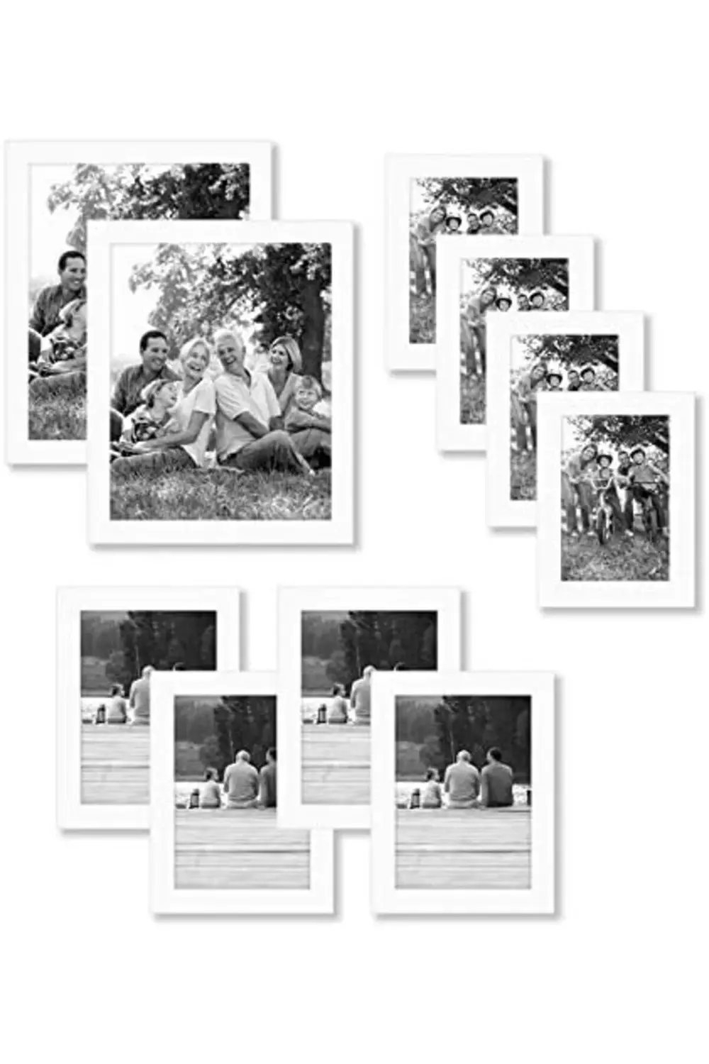 elizzashop 10 Parça Beyaz Galeri Duvar Resim Çerçevesi Seti 8x10,