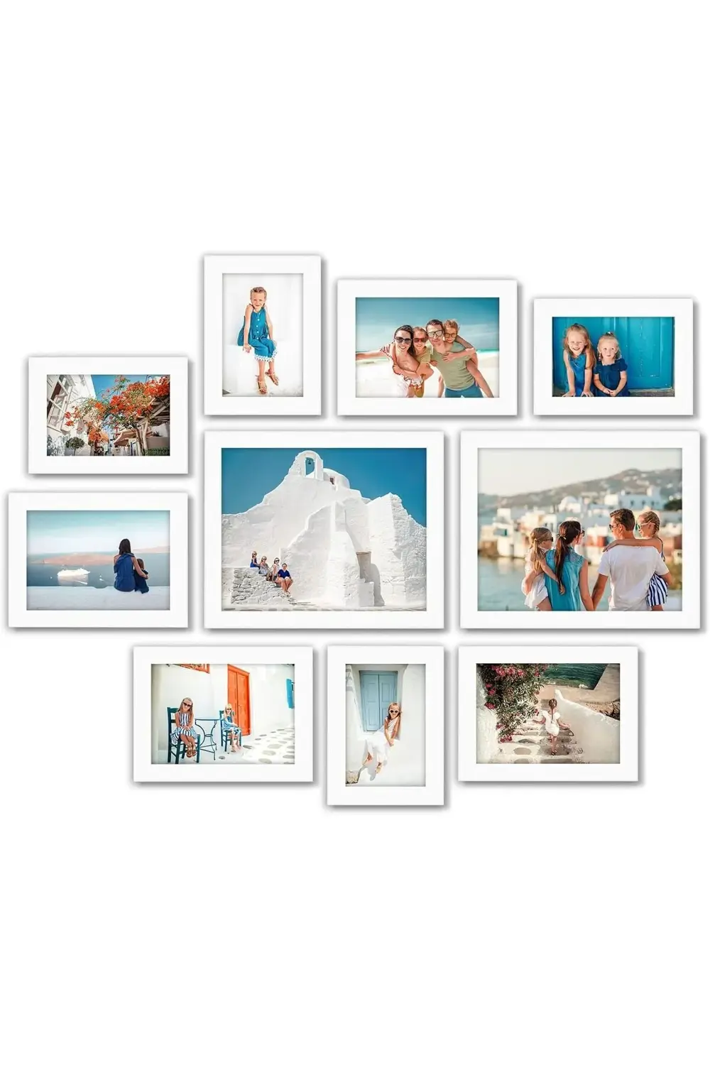 elizzashop 10 Parça Beyaz Galeri Duvar Resim Çerçevesi Seti 8x10,