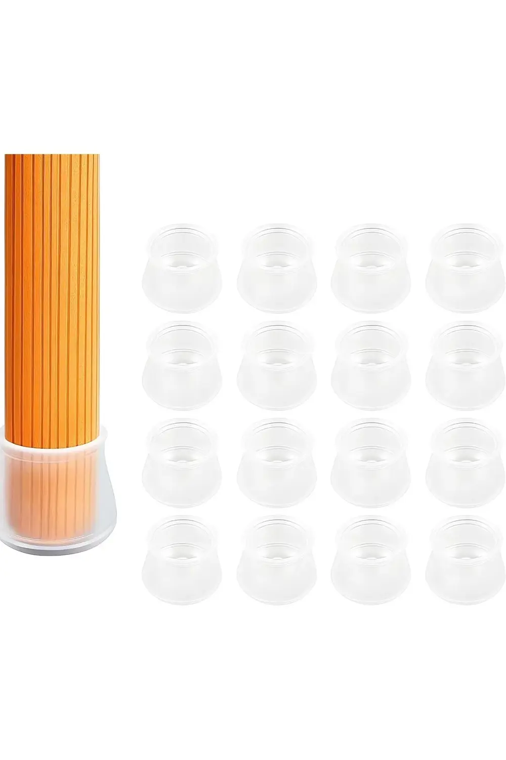 elizzashop 24 Adet Şeffaf Silikon Sandalye Bacak Koruyucu Kapak S