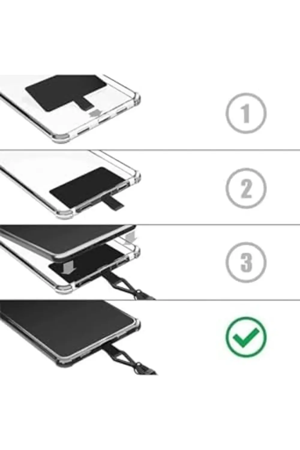 elizzashop aksesuar Şeffaf Telefon Boyun Askı Aparatı Askılı Tele