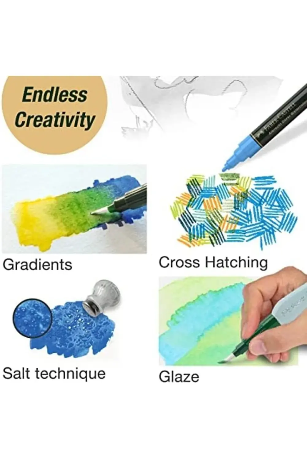 elizzashop Albrecht Dürer Suluboya Markör Seti, 10’lu, Çift Uçlu,