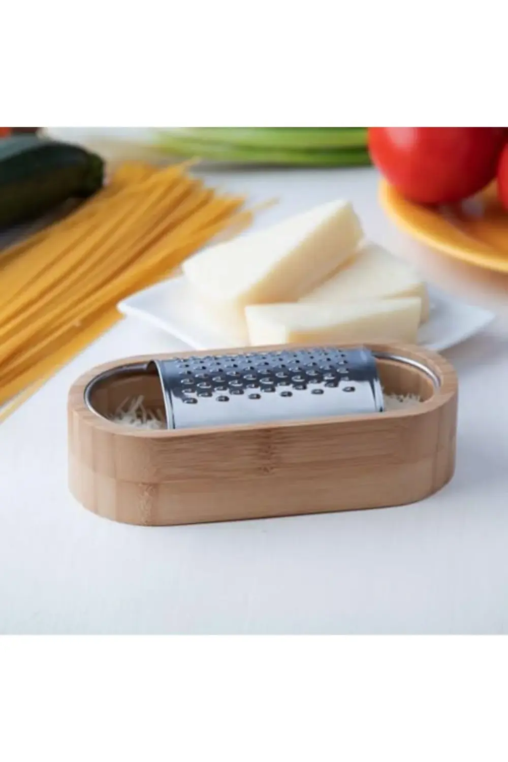 elizzashop Bambu Sarımsak, Peynir Rendesi ve Saklama Kavanozu, Pa