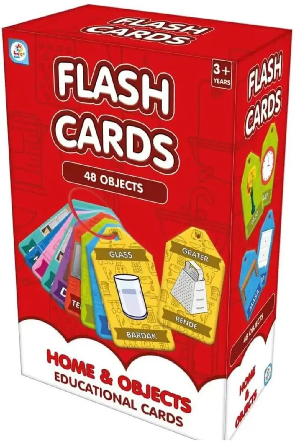 elizzashop Cards Ev ve Nesneler, 48 Parça Türkçe-İngilizce Eğitim