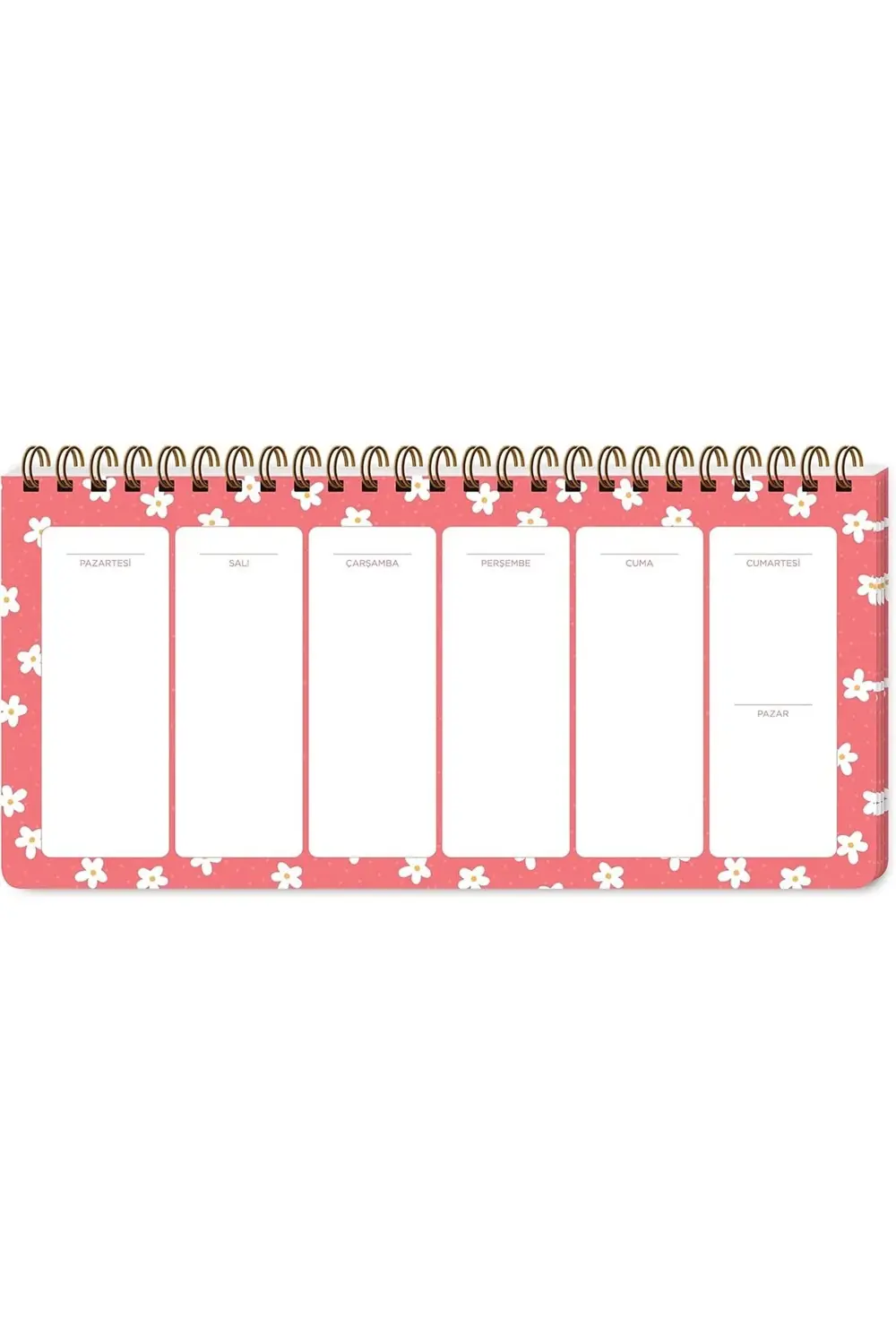 elizzashop Color 13x27 Haftalık Spiralli Planner - Minik Papatya