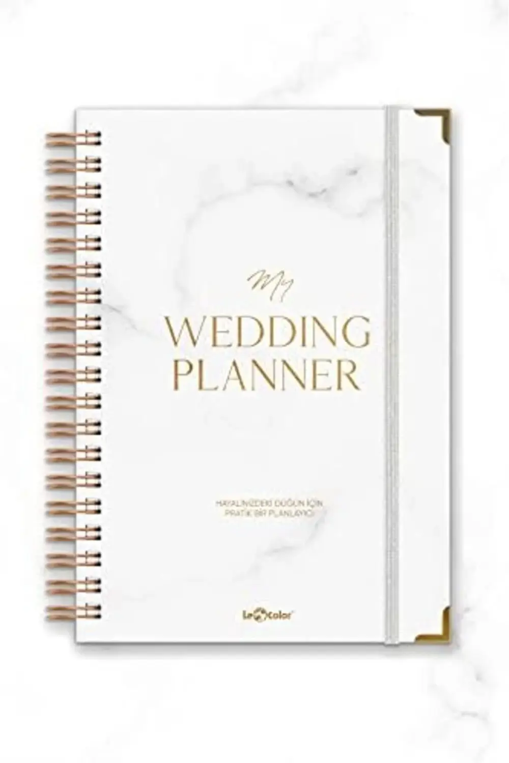 elizzashop Color Düğün Planlayıcısı Altın Köşeli Ajanda Luxury We