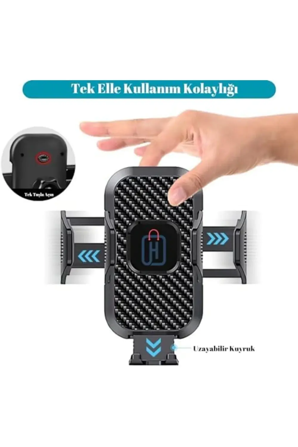 elizzashop Hb-01 Otomatik Klipsli Araba Telefon Tutucu Ayarlanabi